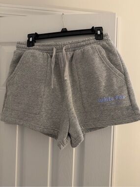 White Fox Boutique Light Grey Drawstring Athletic Shorts